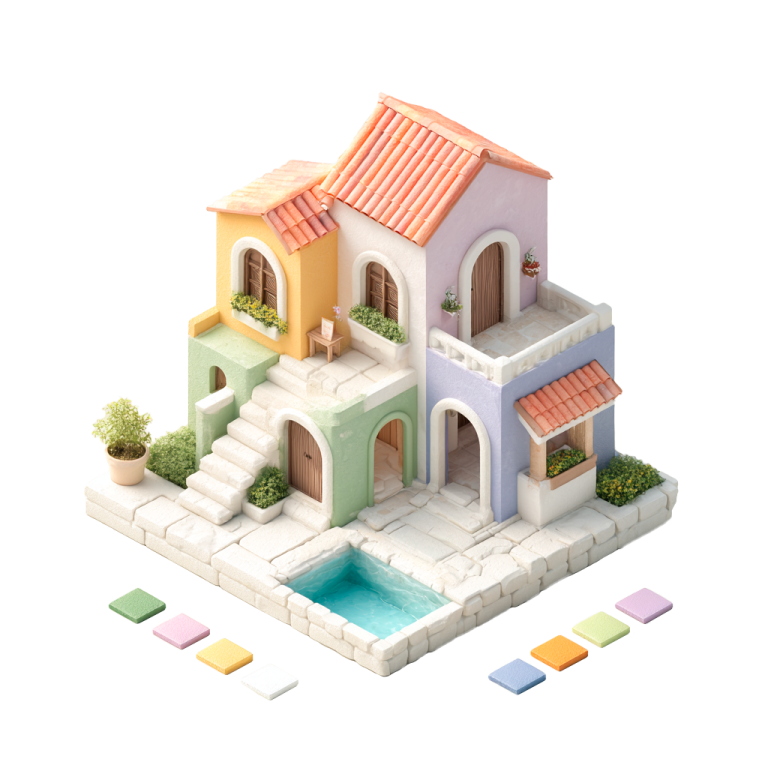 Illustration d'une maison individuelle personnalisable dans le configurateur 3D pour l'immobilier Renouvel