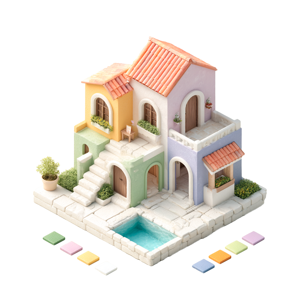 Illustration d'une maison individuelle personnalisable dans le configurateur 3D pour l'immobilier Renouvel