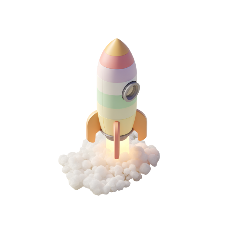Illustration d'une fusée représentant l'étape de déploiement de la solution 3D Renouvel