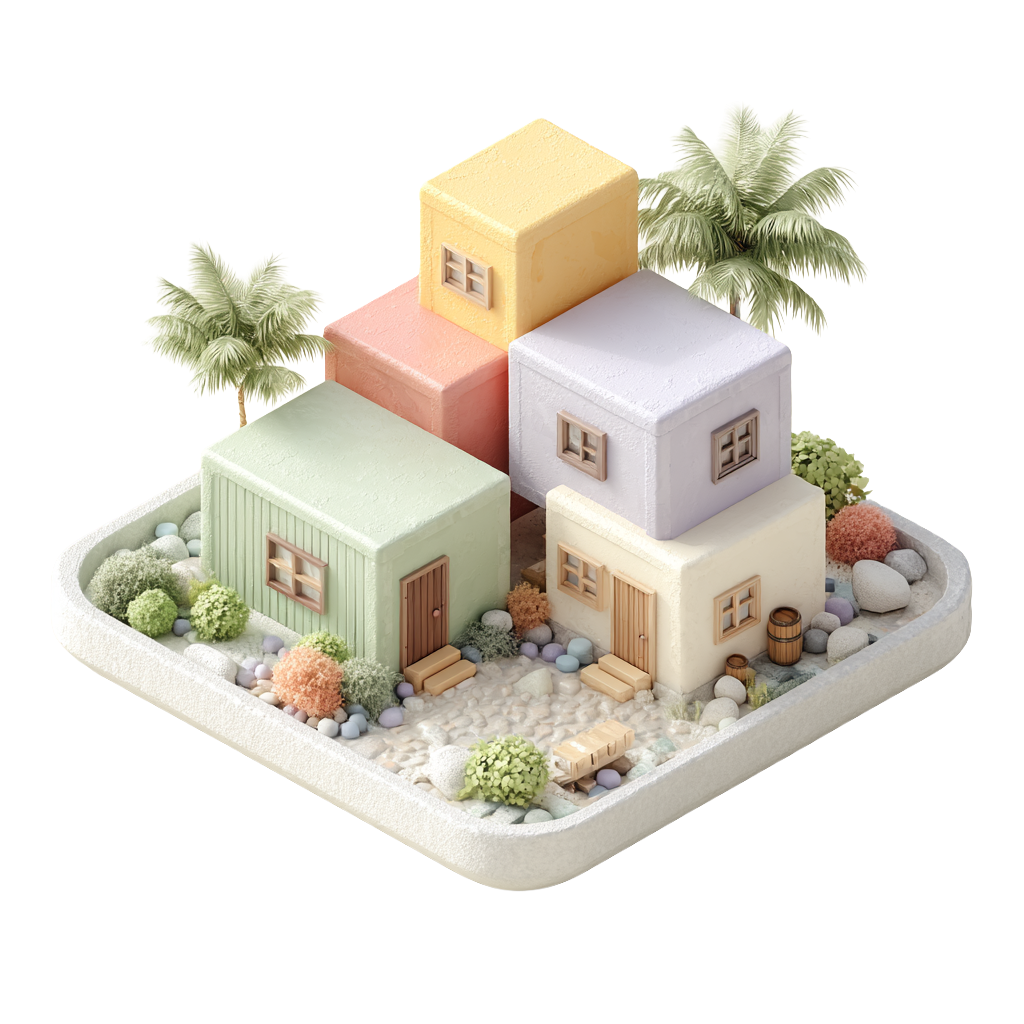 Illustration 3D d'une maison modulaire dans un configurateur
