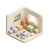 Illustration d'un intérieur aménagé