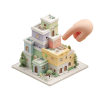 Illustration d'une main sélectionnant un lot sur un programme en VEFA