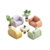 Illustration de meubles représentant la fonctionnalité d'aménagement intérieur du configurateur 3D