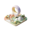 Illustration d'un pin de localisation sur un terrain